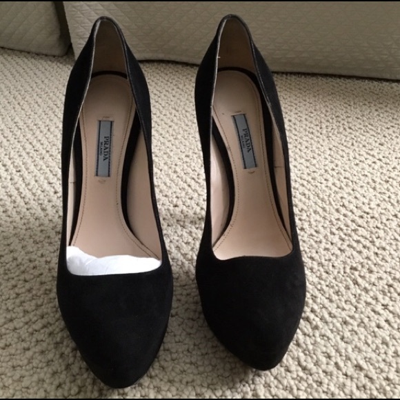 prada suede heels